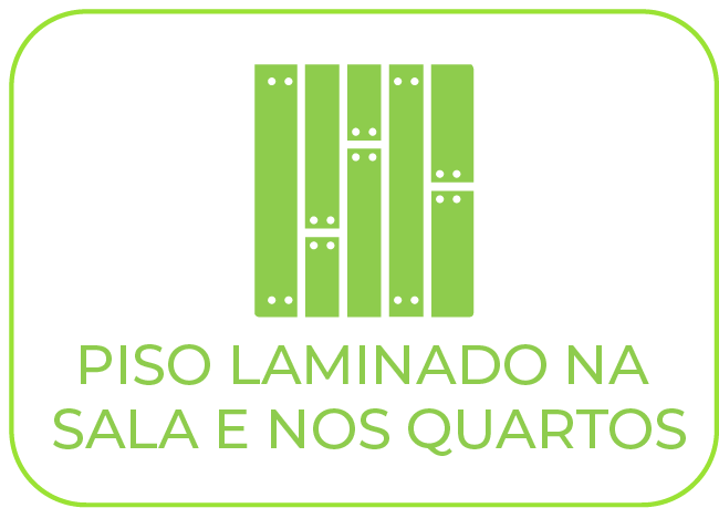 Piso laminado na sala e nos quartos