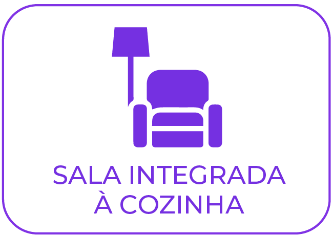Sala integrada à cozinha