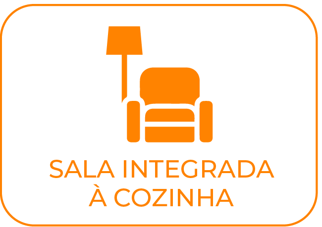 Sala integrada à cozinha