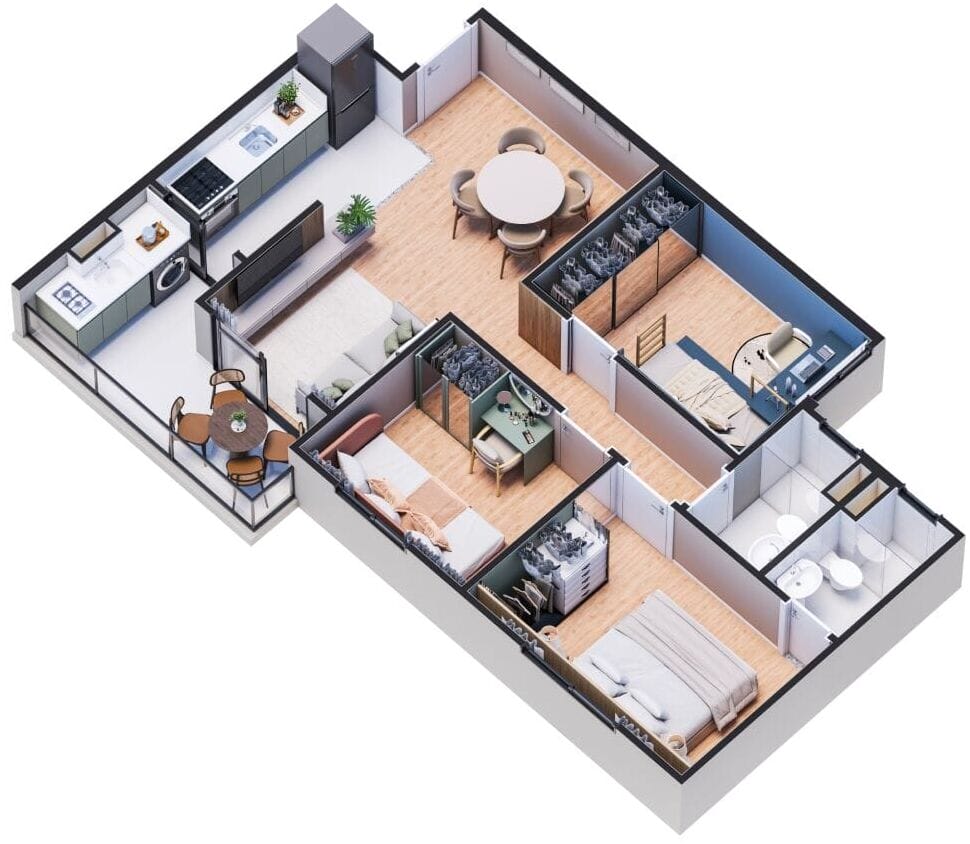 planta isometrica 3d empreendimento maritimo stanza