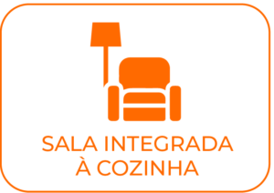 Sala integrada à cozinha